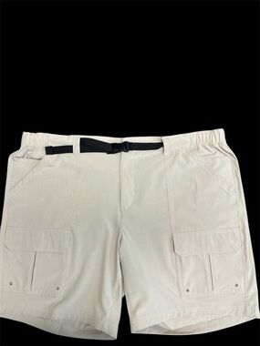 Casual Cargo Shorts Beige with Black Web Belt